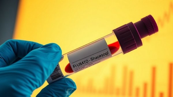 Laboratory analysis with blood sample and medical chart.