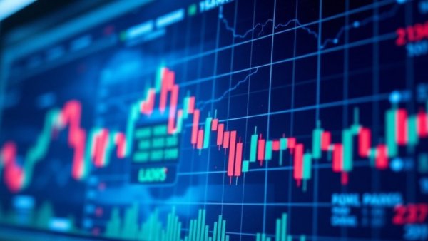 Stock market chart showcasing gold and silver prices in a dynamic display.