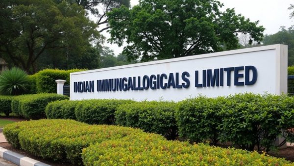 Signage of Indian Immunologicals Limited amidst greenery.