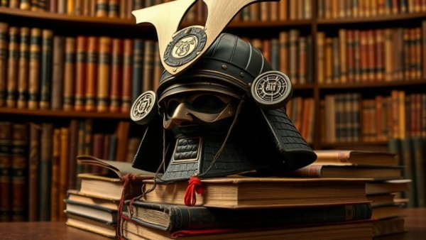 Financial Samurai 2025 investment strategies depicted by samurai helmet on books.