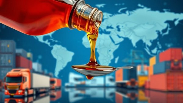 Syrup pouring into spoon with transport icons, highlighting stricter syrup controls.