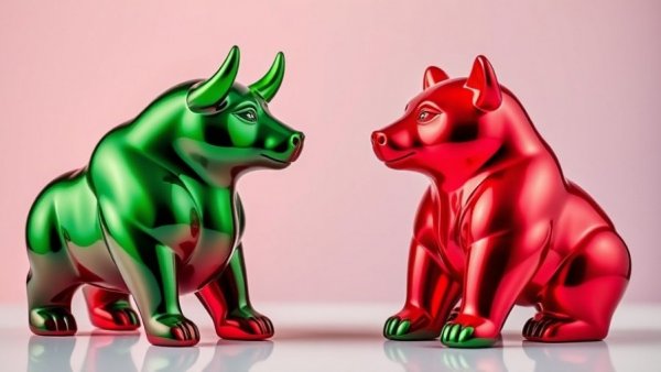 Abstract bull and bear figures depicting stock market predictions 2026.