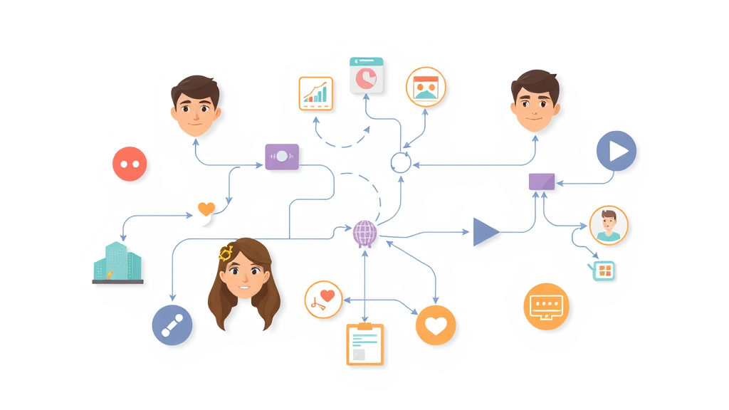 comparison of cross-channel, multichannel, and omnichannel marketing with illustrative icons