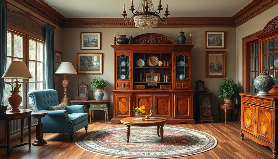 Decorating with Vintage Antiques in an elegant living room setup.