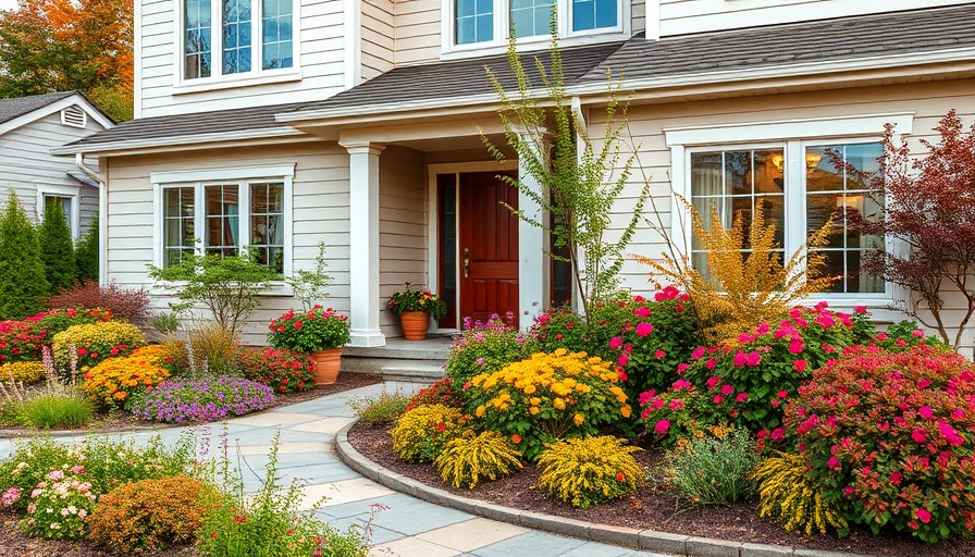 Modern home exterior with garden boosting curb appeal.