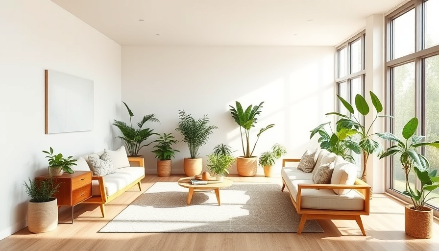 Eco-friendly interior design with minimalist living room setup.