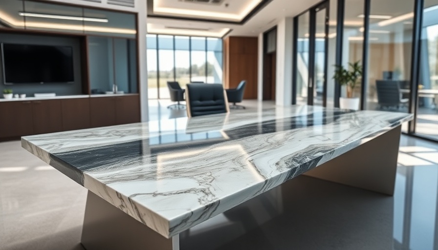 Modern office epoxy resin decor with sleek desk design.