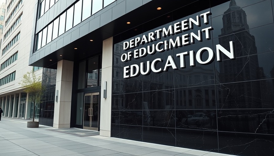 Ohio public schools funding defunded image shows Department of Education entrance.