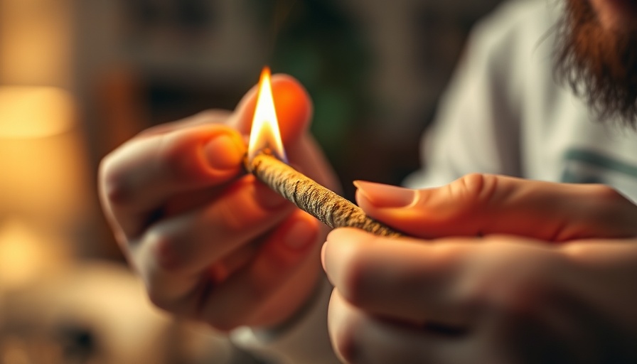 Close-up of hands lighting marijuana joint, Ohio marijuana law revisions.