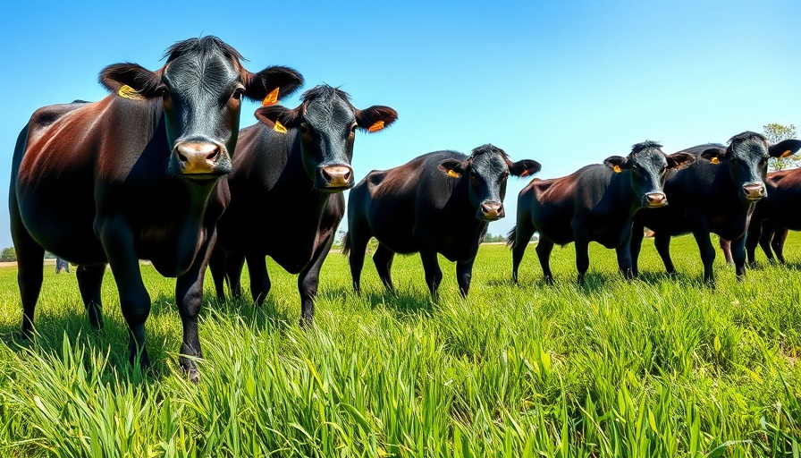 Black cows grazing illustrating grass-fed yogurt benefits.