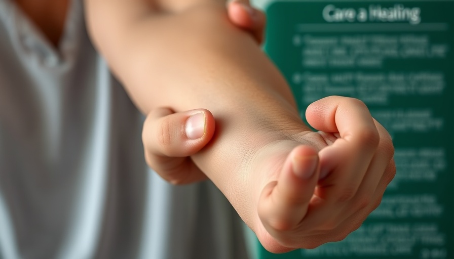 Person holding elbow gently to prevent tennis elbow, informational guide.