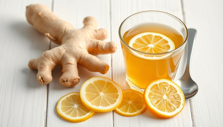Aromatic ginger tea with ginger and lemon for kidney health.