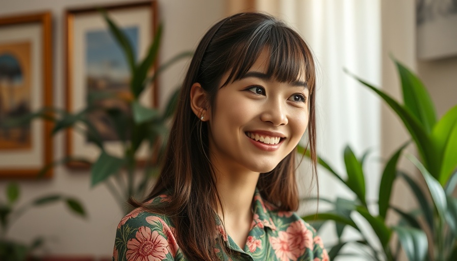 Young woman discussing over-care for your landscape in a cozy room.