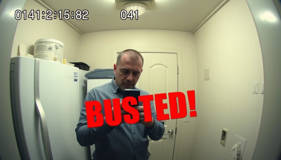 Caught home repair scams man on phone in utility room.