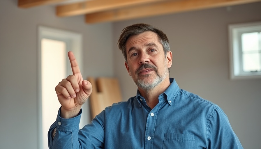 Confident man sharing a home improvement solution.