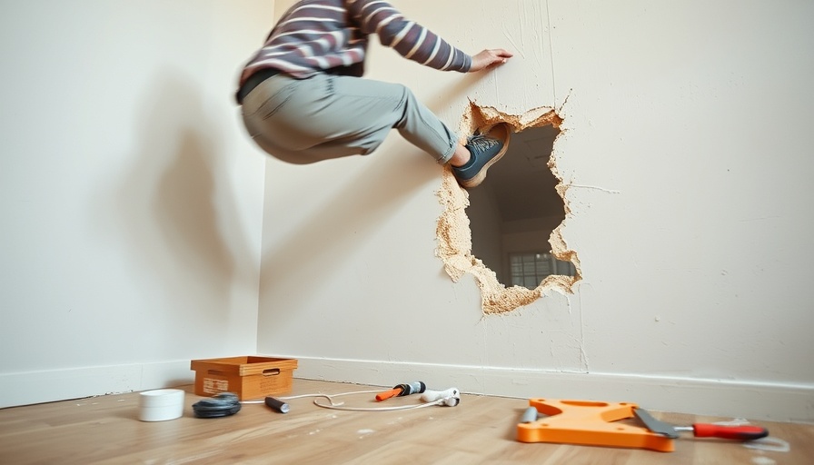 Repair drywall before painting after damage by kicking.