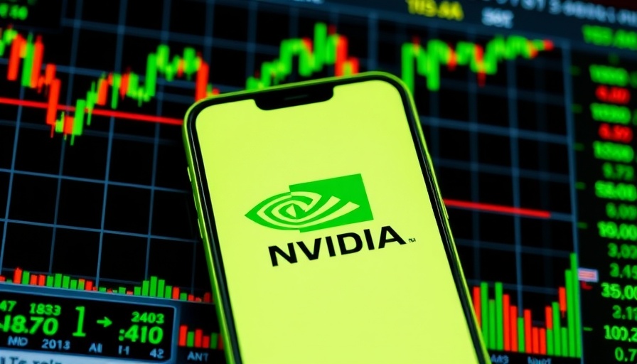 Invest in Nvidia Stock: Smartphone with Nvidia logo, stock market chart.