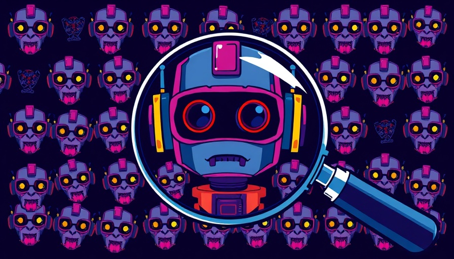 Pixelated bot detection techniques illustration with magnifying glass.