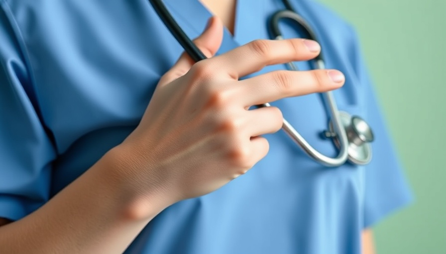 Person in medical uniform holding stethoscope against pastel green background for pediatric bone health.