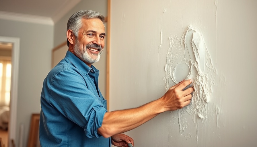 Man applying drywall mud for home improvement project.