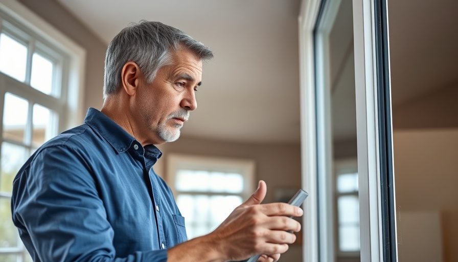 Middle-aged man explaining window installation as part of a home renovation plan.