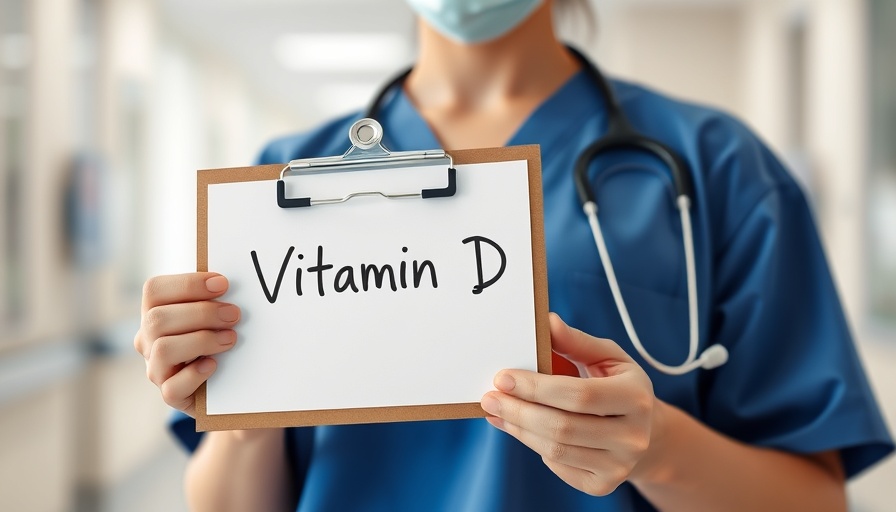 Healthcare worker displaying Vitamin D information.