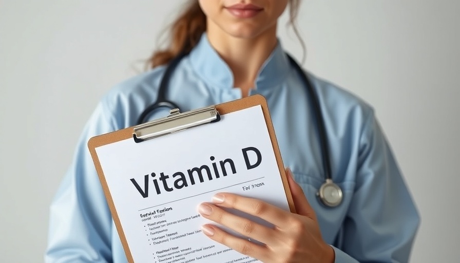 Healthcare professional highlighting Vitamin D on clipboard.