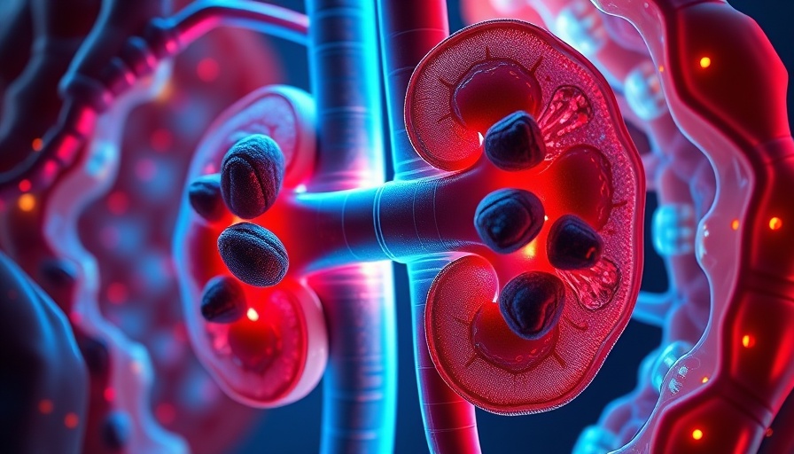 Enzyme-loaded magnetic robots for kidney stone treatment in detailed illustration.