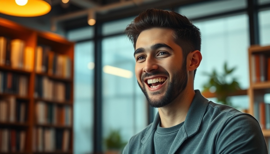 Energetic young man discussing automated lead generation roofing tips.