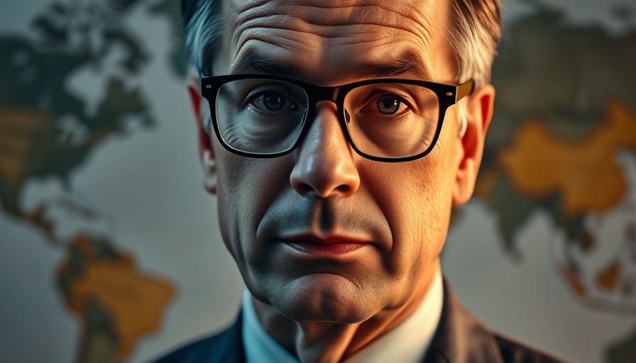 Jaguar Land Rover new CEO focused expression against world map