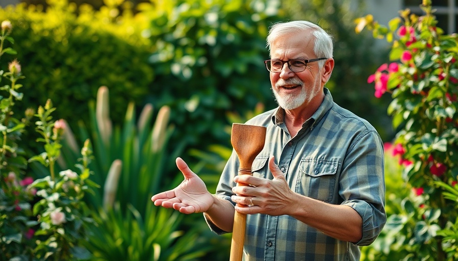Home renovation advice from a man in a garden setting