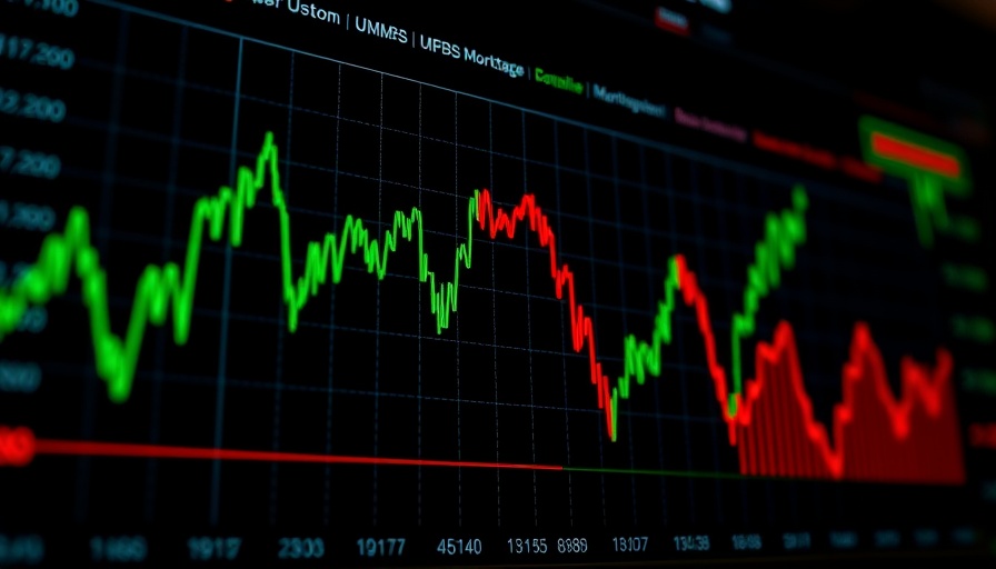 Financial graph showing mortgage market fluctuations with a dark theme.
