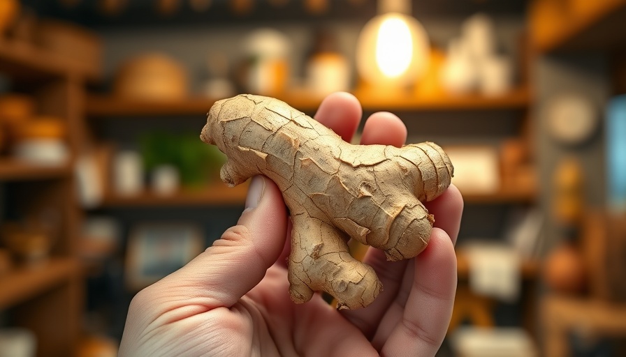 Close-up of ginger root for dogs, detailed textures.