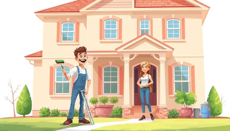Couple painting house exterior, boosting curb appeal for a quicker sale.