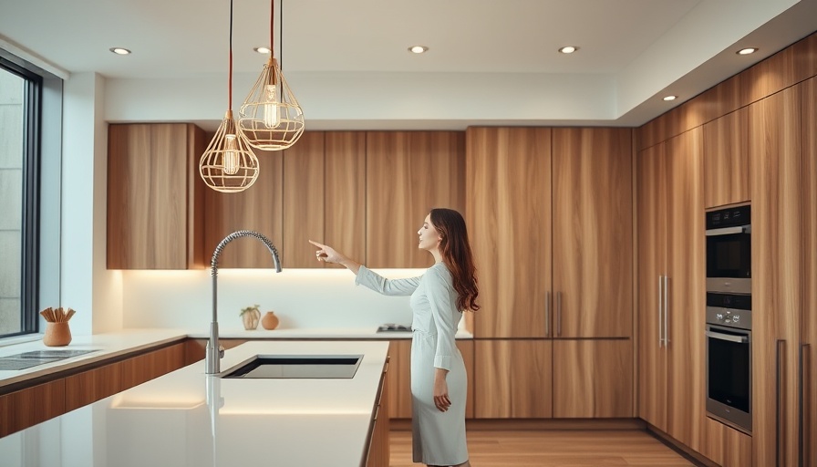 Elegant kitchen design with teardrop chandeliers.
