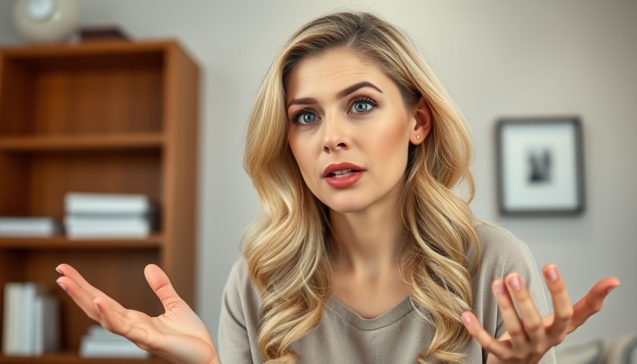 Blonde woman sharing mortgage refinance tips in a home office.