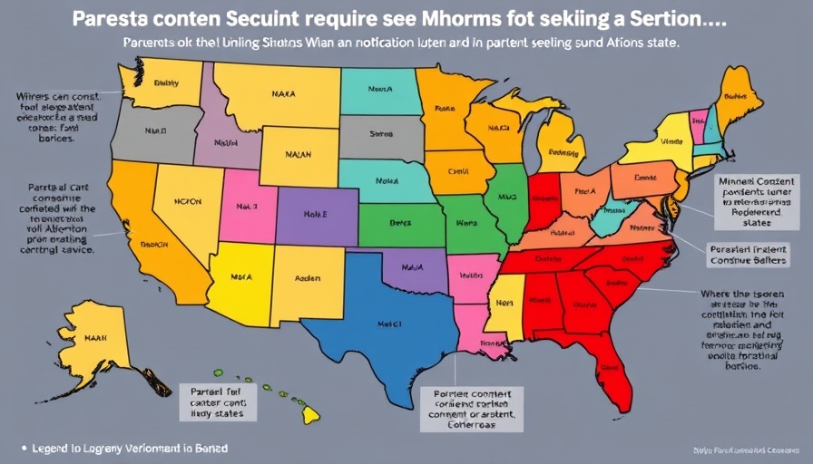 USA map with parental consent rules for minors on abortion care.