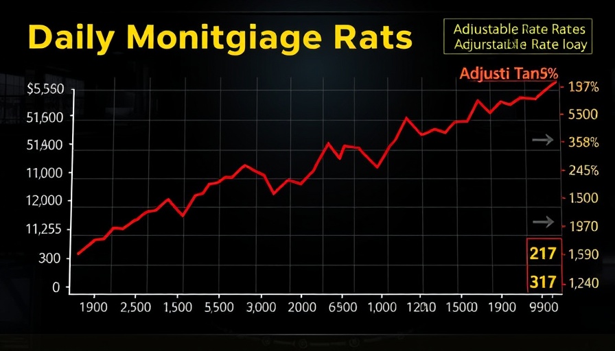 Graph showing daily mortgage rates and trends with red line.