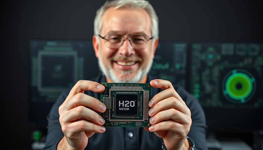 Older man with Nvidia H20 chip, discussing China concerns.