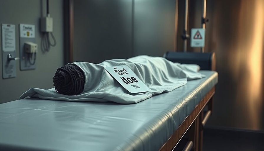 Mortuary scene highlighting road safety emphasis for healthcare professionals.