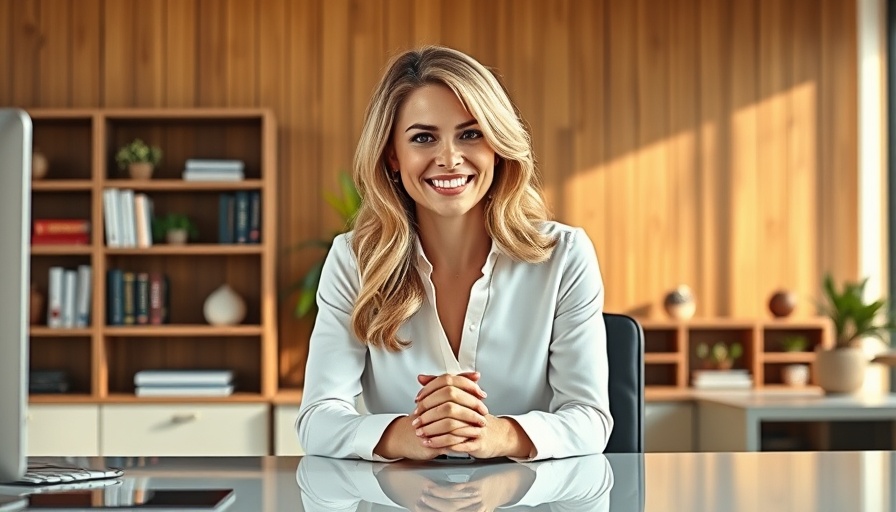 Smiling woman at desk in office with shelves buying a house before 2026
