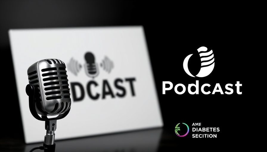 Diabetes Care podcast cover featuring vintage microphone and diabetes logo.