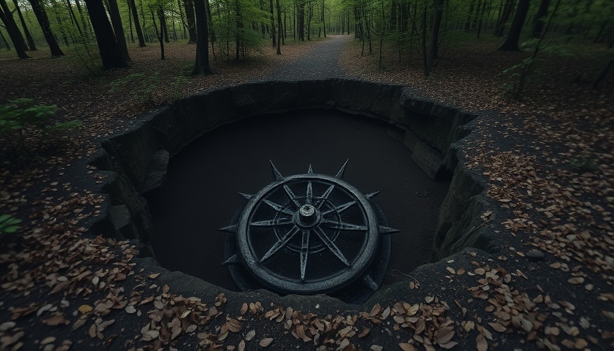 Deep pit in forest path representing risk in investing in growth stocks for FIRE.