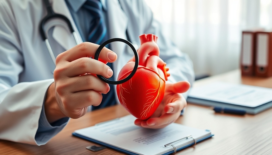 Medical professional examines heart model, highlighting Amiodarone Thyrotoxicosis Risk.