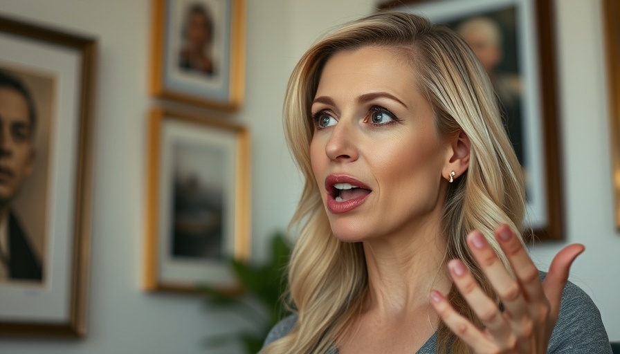 Blonde woman discussing an issue indoors, related to a mortgage fraud case.