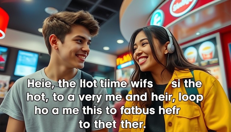 People in a TikTok video joking about roofing companies, at a counter.