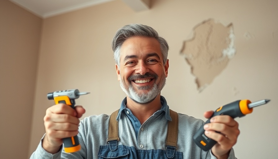 Man demonstrating how to fix drywall holes of any size in home.