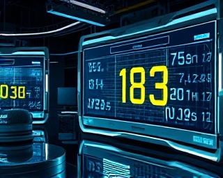 futuristic time management, innovative, coding time algorithms on holographic displays, photorealistic, in a sleek, high-tech lab with walls of circuits, highly detailed, digital numbers floating around, hyper-real textures, neon blues and greens, cool LED accent lighting, shot with a 35mm digital lens.