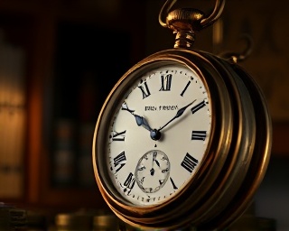 vintage timepiece, fascinated, winding, photorealistic, master watchmaker's dimly lit workshop, highly detailed, gentle ticking, immersive depth, rose gold and antique white, diffused softbox light, shot with a macro lens.
