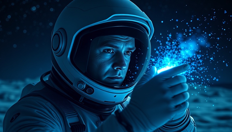 Astronaut extracting Helium-3 on moon, futuristic sci-fi scene